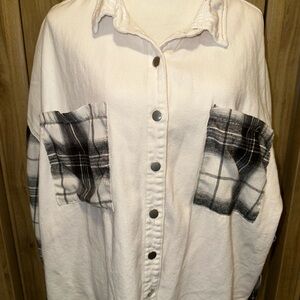 Diane Gilman Cream and Black Jean Jacket